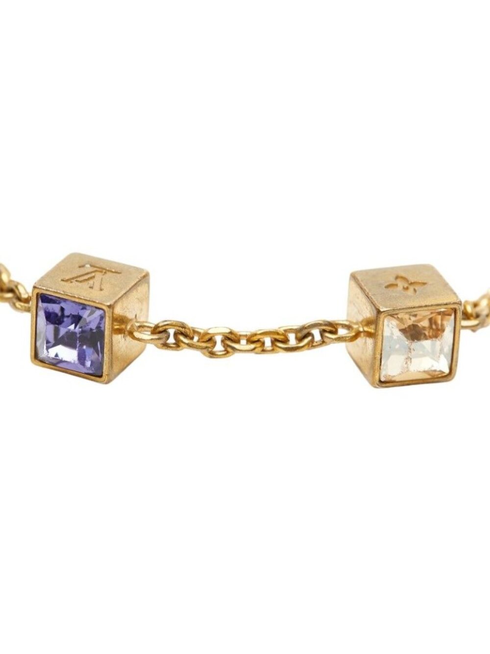 Louis Vuitton Bracelet Gambling Gold Purple Plated Swarovski - Picture 5 of 7